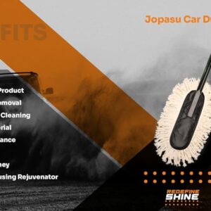 Waterless Cleaning Made Easy: Jopasu Car Duster Brush with Wax-Treated Strands