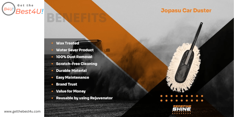 Waterless Cleaning Made Easy: Jopasu Car Duster Brush with Wax-Treated Strands